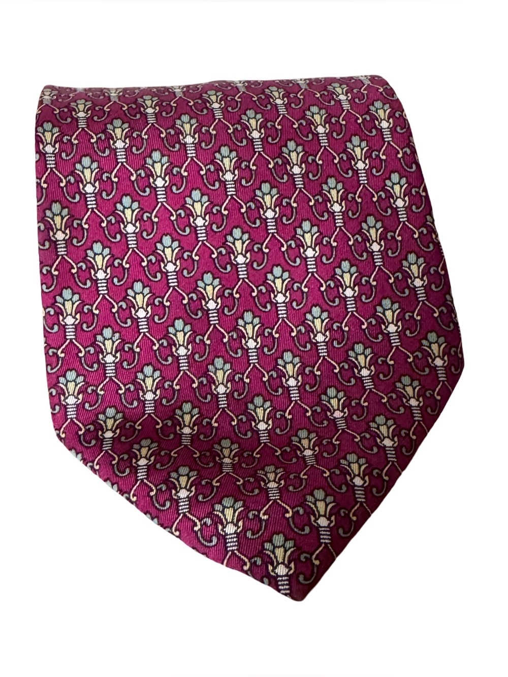 Vintage Christian Dior Monsieur Silk Patterned Necktie